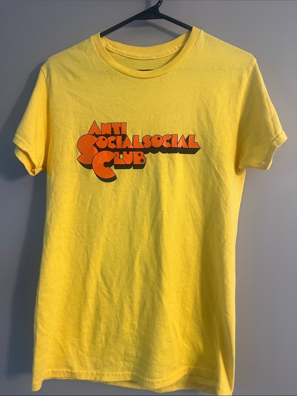 Anti Social Social Club Yellow Tee with Orange Logo